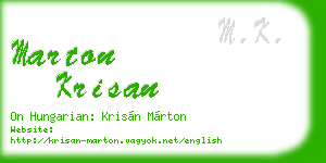 marton krisan business card