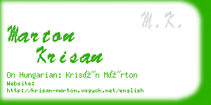 marton krisan business card